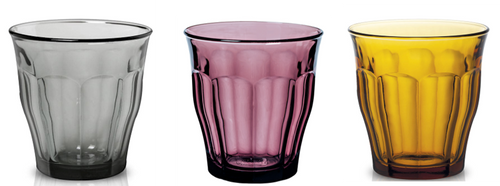 Le Picardie®  - Verre de table 25 cl - Panaché de 3 couleurs ÔDE À LA NATURE (Lot de 12)